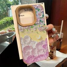Funda de piel sintética suave con diseño de flores y lunas, lente de alta calidad, compatible con phone 13 Pro, 16, 12, 15 Plus, 11, 14 y XS. Resistente y cómoda. - Colores mixtos 1 - Ver 3
