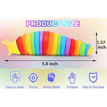 Random 3PCS Cute Slug Fidget Toys – Sensory Toys For Autistic Kids & Children (3+)| Ideal Party Favors Or Calming Playtime Accessories - 6 cái - Kích thước trung bình - Xem 2