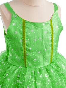 Set de 8 piezas de vestido de tutú con tirantes sin mangas en color verde, accesorio de disfraz para niñas, para fiestas, Halloween, Navidad