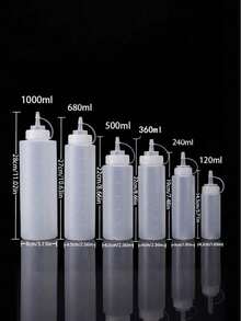 1pc Squeeze Bottle With Scale, Lid, And Tip, Multipurpose Salad Condiment Dispenser, Seasoning Squeeze Bottle, Suitable For Soy Sauce, Olive Oil, Mustard, BBQ Sauce, Sauce, Ketchup Food Containers Dispenser, Available In Various Sizes, Easy Pour Spout, Used For Kitchen, Dining Room, Outdoor Camping Barbecue Seasoning Storage Tools, Kitchen Accessories - Multicolor - View 9