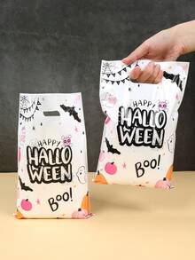 10/25/50Pcs Halloween Gift Bag With Handle,Pumpkin,Ghost,Bat Design Hand-Held Gift Wrapping Bag,Cute Halloween Gift Packaging Bag,Halloween Candy Bag,Halloween Snack Food Storage Bag,Halloween Party Favor Bag,Tote Bag,Trick Or Treat Decoration For Halloween,Halloween Party Decorations,Happy Halloween Decor,Festival Home Gathering Favors,Organization And Storage