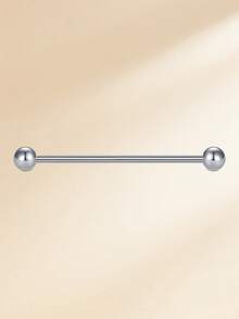 1pc Funky Stainless Steel Spiked 14G Industrial Barbell For Women Men For Daily Decoration, 32/35/38mm Industrial Piercing Jewelry Cartilage Earring Helix Conch Tragus Iindustrial Bar