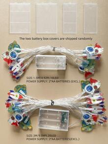 1 dây đèn phi hành gia chạy bằng pin, trang trí cho phòng ngủ, phòng khách, tiệc, đám cưới, nhà, sân, lối đi, đồ dùng cho tiệc ngày lễ, đồ trang trí tiệc, lò sưởi [Không bao gồm pin] - trắng - Xem 3