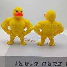 1pc Yellow Fitness Duck Decor - Funny Muscle Duck Statue, Humorous Office Accessory, Fitness Theme Decoration, Funny Gift For Men, Strength Training Relaxation Item - Multicolor - View 4