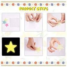 100pcs/200pcs, Decorative Stickers, 3D Luminous Star Stickers, 3cm Plastic Self-Adhesive Fluorescent 3D Wall Stickers For Children's Rooms, Luminous Stickers Room Decor Wall Decor