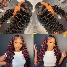 NARNI 28 30 Inch 13x6 Loose Deep Wave Lace Front Wigs Human Hair 250% Density HD Transparent Lace Frontal Wigs Human Hair Pre Plucked Loose Deep Wave Wigs Human Hair With Baby Hair For Women Natural Color - Natural Black - 查看 9