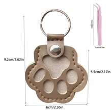 1pc Creative Pet Hair Memorial Keychain – Cat & Dog Fur Keepsake Pendant | Cute Leather Keepsake Box (PU Leather Paw Print/Heart Shape) | Valentine's Day/Christmas/Halloween/Thanksgiving/Mother's Day Gift