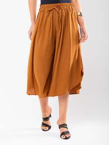 JIN SER Pentacurt Viscose Skirt Has Pocket - Ginger - View 4