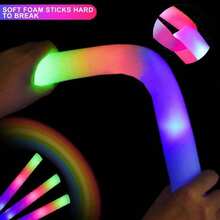 CamelParty 100 PCS LED Foam Glow Sticks, Glow Sticks Bulk Party Pack With 3 Modes Colorful Flashing, Glow In The Dark Party Supplies, Light Up Foam Sticks For Wedding, July 4th, Birthday, Raves, Concert - Nhiều màu - Xem 4