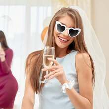 Bridesmaid Scrunchies Proposal Gifts 41 Inch Square Set Of 8 Bachelorette Hair Claw Clips Ideas Bridal Shower Wedding Party Favors (24pcs Dusty Blue)Valentine's Day JOW5 - 32件 白色和粉紅色 - 查看 7