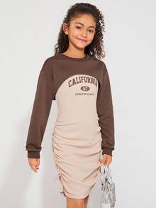 Radiana Tween Girl Letter Graphic Cami Dress & Super Crop Pullover - Multicolor - View 3