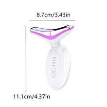 New Face And Neck Massage Tool, 7 Color LED Ladies Skin Care Facial Massager For Facial Skin Care - White, 500mAh Lithium Battery