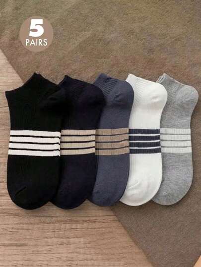 Paquete de 5 pares de calcetines de tobillo cortos para hombre, calcetines invisibles, calcetines deportivos de verano transpirables y desodorantes para mocasines, calcetines ligeros y casuales