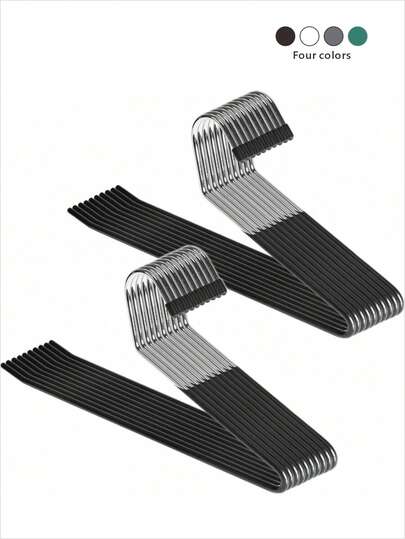 5/10 szt. metalowych wieszaków na spodnie w kształcie litery Z z otwartymi końcami – antypoślizgowy wieszak na spodnie i dżinsy, oszczędzający miejsce organizer na ubrania do szafy, pokoju w akademiku i minimalistycznych niezbędnych elementów garderoby