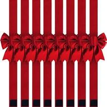 8Pcs Christmas Cabinet Ribbons Bows Decorations Red Home Decor Party Supplies Set - Burdeos - Ver 1