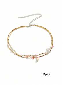 Acrylic Seed Beads Double Layer Waist Chain Boho Minimalism Geometric Stone Belly Chain Sexy Summer Body Jewelry Body Chain - Multicolor - View 19