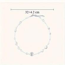 A Set Of Summer Refreshing Water Drop Ice Transparent Dew Necklace Earrings, Simple Style, High-End Sense, Creating Fashionable Elegance For Women Who Pursue Fashion - Necklace - View 2