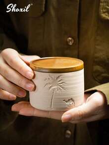 shoxil 1 件咖啡杯、咖啡杯、茶杯、棕榈树和骆驼图案杯、沙特风格陶瓷杯、沙特咖啡杯、沙漠风格咖啡杯、适合家庭、节日礼物、娱乐、庭院、餐厅、沙特国庆日 - 咖啡杯 - 查看 10