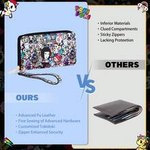 Official Licensed Tokidoki Wallet With Wristlet Tokidoki PU Leather RFID Blocking Credit Card Holder Tokidoki Large Capacity Zipper Phone Wallet - Multicolor - View 6