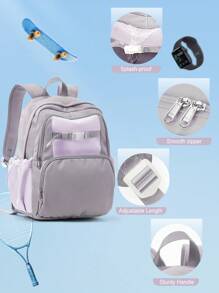 适合青少年女孩的可爱儿童学校背包，高品质学校背包书包书包，时尚书包小学高中书包大学初中高中小学生背包，大号大学旅行笔记本电脑背包女孩旅行背包适合 15.6 英寸笔记本电脑包 42*14.5*32 - 多色 - 查看 6