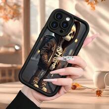 [Teléfono] Diseño Skull Boy, popular teléfono móvil con patrón de escalera mate y agarre cómodo, compatible con los modelos 16/16 Pro/16 Plus/16 Pro Max/15/15 Plus/15 Pro/15 Pro Max/14/14 Plus/14 Pro/14 Pro Max/13/13 Mini/13 Pro/13 Pro Max/12/12 Mini/11 Plus/Pro/8/SE/XS/Xs/7 Plus/8 Plus. Ideal para amigos, parejas y familiares. - Negro - Ver 7