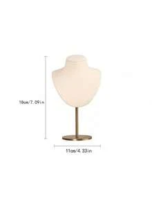 1pc Retro High-End Microfiber V-Shaped Model Neck Metal T-Bar Jewelry Display Stand For Earrings, Necklaces And Pendants, Jewelry Showcase Display Rack Suitable For Wedding And Gifts Back To School - Multicolor - View 16