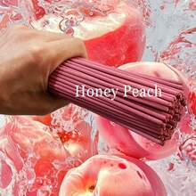 Ciqcai 8,66-calowe kadzidełka o zapachu brzoskwini, bambusowe kadzidełka o zapachu brzoskwini, odpowiednie do wystroju wnętrz, jogi, medytacji, przyjęć i świąt, czerwca, Dnia Matki, Dnia Ojca, 4 lipca