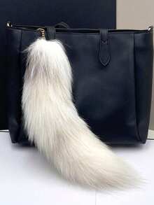 新款狐狸尾巴个性包包挂件，可爱狐狸毛大尾巴汽车钥匙扣挂件，个性简约包包挂件钥匙圈，尾巴链钥匙圈礼物可爱仿真狐狸尾巴钥匙扣挂件包包饰物钥匙扣情人节节日礼物，女士包包饰物适合日常使用送给朋友的完美礼物 - 彩色 - 查看 3