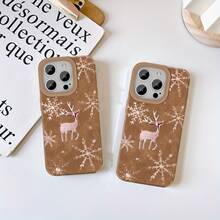 Funda para phone compatible con 16 Pro, 15/14 Plus. Diseño retro de piel sintética de oveja. Diseño artístico moderno en color marrón. Protección premium con acolchado suave, unisex. - Colores mixtos 1 - Ver 5