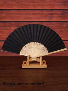 3 Pcs Black Classic Folding Hand Fan, Summer Cooling Gift, Elegant And Fashionable Black Folding Fan, Easy To Carry And Put In Bag,For Wedding, Party Favor, Performance, Dance, Home Decoration, Festival, And Gifting Purposes Birthday Gifts Graduation - Multicolor - View 15