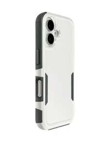 豪华装甲双层保护手机壳适用于 16 11 12 13 14 15 Pro Max Plus 16E 盒子硬塑料防震保险杠后盖防水防摔防刮 - 白色 - 查看 3