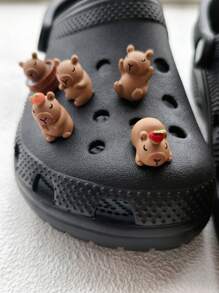 5/10 件可爱水豚卡通鞋饰 - 可爱动物装饰，适合女士、男士、女孩、男孩的木屐和凉鞋，适合夏季休闲鞋