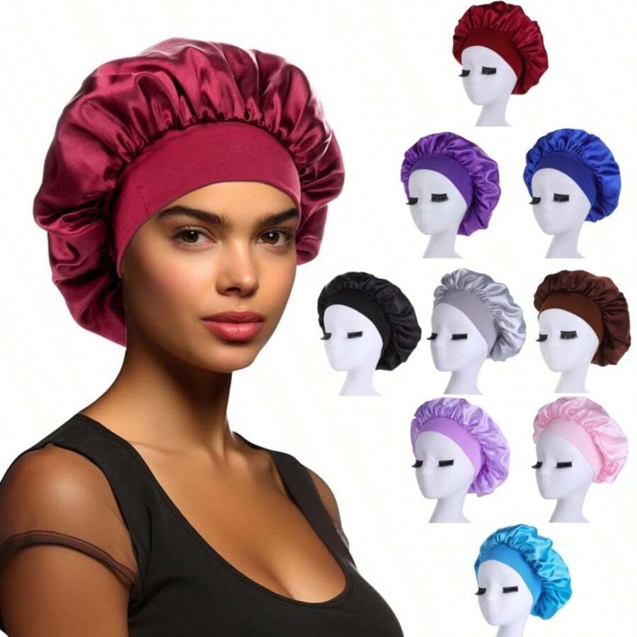 Touca de Cetim Com Faixa Larga unisex para dormir 025-020 - Multicolorido - Visão 1