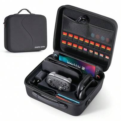 Hard Travel Case For Nintendo Switch 2 - Portable Carry Bag With Game Card Slots, Accessories Storage