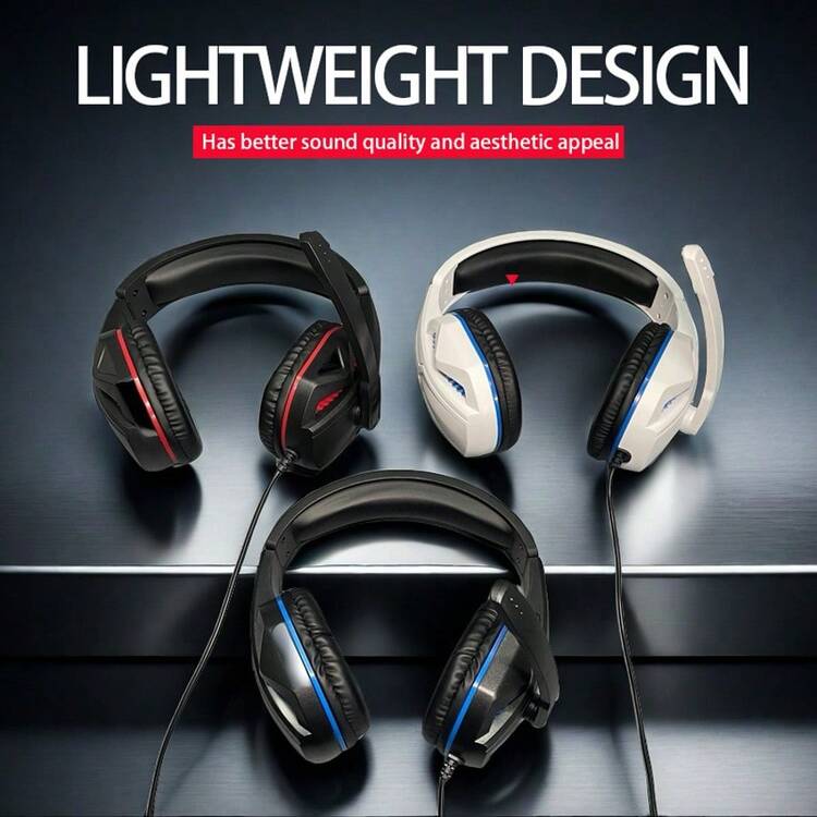 7.1 声道 3.5 毫米有线游戏耳机，带麦克风、LED 灯，适用于 PC、电脑、笔记本电脑、手机、音乐、在线课程 - 3.5mm - 查看 2