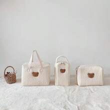 Túi đựng đồ đa năng hình gấu nhỏ cho mẹ, túi đựng phụ kiện xe đẩy em bé - Màu be - Xem 4