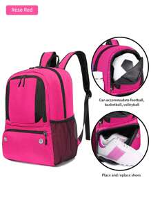 Nowa torba do koszykówki o dużej pojemności z oddzielną przegrodą na piłki, wielofunkcyjny plecak studencki, torba do ćwiczeń na świeżym powietrzu, przenośna torba piłkarska z oddzielną przegrodą na buty (na sezon powrotu do szkoły)