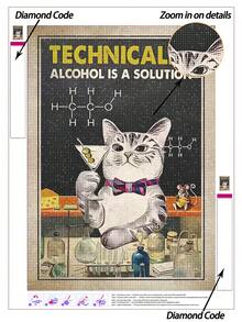 | 5D DIY 钻石画 | 动物墙面艺术钻石，一只致力于实验研究的可爱小猫。5D DIY 刺绣马赛克艺术。DIY 钻石艺术套装，放松身心的钻石画，锻炼 DIY 技巧和专注力，完美的钻石画礼物。 - 彩色 - 查看 2