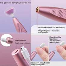 طقم مانيكير كهربائي قابل للشحن عبر USB، يأتي مع 20 رأس تلميع - مقص أظافر وقدم كهربائي محمول، خالي من الروائح، ببطارية ليثيوم، يشمل ملف أظافر وعصا دفع كيراتين، مناسب للاستخدام المنزلي والصالون، مبرد أظافر كامل الأوتوماتيكية، مبرد قدم احترافي، يمكن تجليخ الأظافر في المنزل