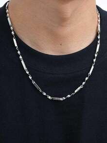 1 buc minimalist din oțel inoxidabil cu nod de bambus cruce de argint colier brățară bărbați bijuterii accesoriu