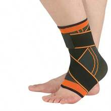 尼龙带压缩脚踝套透气防滑压缩包裹适用于运动和健身耐用户外足部保护装备（单包装）脚踝健身房健身房配件 - 黑色 - 查看 12