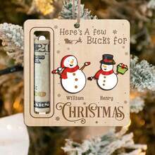 1/4/6 Pcs Christmas Gift Money Clips, Perfect For Christmas Party Celebrations, Party Favors And Decorations, Cash Blessings, Home Decoration Pendants, Christmas Gift Ornaments, Christmas Tree Decoration Pendants, Durable Woodwork. Gift Wrapping Accessories.