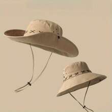 قبعة شمس صيفية قابلة للتنفس بطراز رجعي، قبعة حفلات، قبعة كاوبوي غربية بحماية من الأشعة فوق البنفسجية - ذات حافة واسعة، خيط قابل للتعديل، خفيفة الوزن ومرنة، مناسبة للتنزه والشاطئ والأنشطة الخارجية، قبعة شاطئ للحفلات