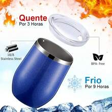 Kit With 10 360ML Stainless Steel Thermal Cups With Acrylic Lid In Various Colors Cup-585 - 妮妮 360毫升 - 查看 6