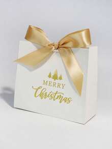 5 حقائب هدايا عيد الميلاد مع شجرة وشريط ربطة، صناديق هدايا ورقية صغيرة، لحفلات العطلات والأعياد والاحتفالات ذات الموضوع، ديكور عيد الميلاد