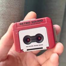 Vintage Cassette Player Keychain, No Battery Included (Batteries Required), Mini Walkman Keychain, Vintage Sound Keychain, Cassette Fidget Toy Car Decoration, Valentine's Day Gift - 藍色 - 查看 5