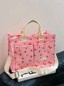 秋冬毛绒灯芯绒印花实用手提包、单肩包、尿布包、午餐包、大容量手提包、公文包