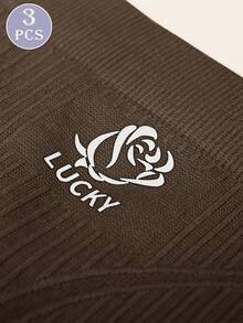 MEIYATING 3 件高腰塑形女式三角裤，舒适贴身，收腹，玫瑰印花 - 彩色 - 查看 4