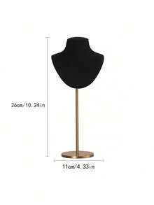 1pc Retro High-End Microfiber V-Shaped Model Neck Metal T-Bar Jewelry Display Stand For Earrings, Necklaces And Pendants, Jewelry Showcase Display Rack Suitable For Wedding And Gifts Back To School - Multicolor - View 17