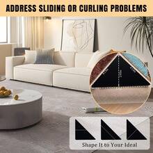 8 قطع من لوحات قابضة للسجاد من نوع GORILLA GRIP بانتظار البراءة، تمنع أركان السجاد من الالتواء والتجعد، لوحات لاصقة مرنة قابلة لإعادة الاستخدام، تمسك بالأرضية وتثبت السجاد في مكانه على الأرضيات الخشبية